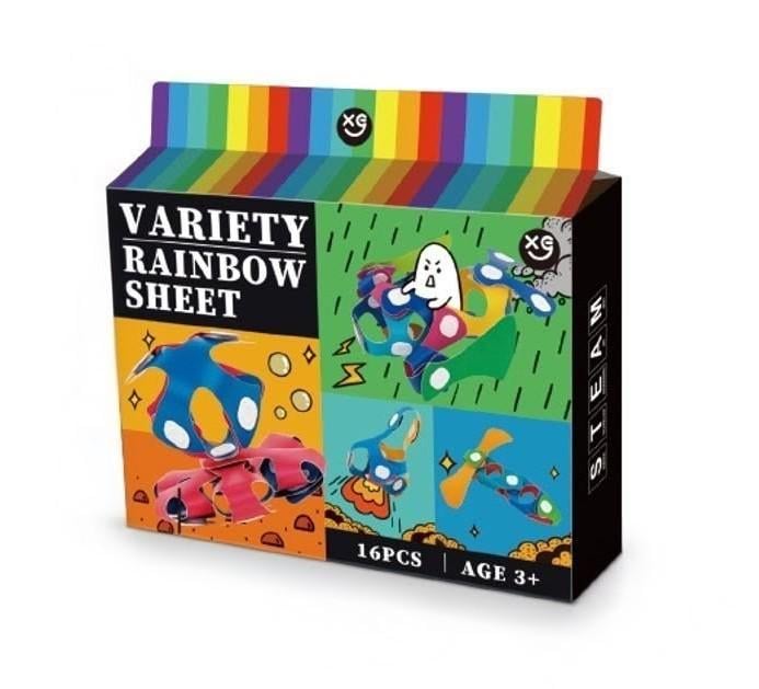 Конструктор Steam 3D магнитный развивающий Variety Rainbow Sheet 16 эл. Разноцветный (SE680791)