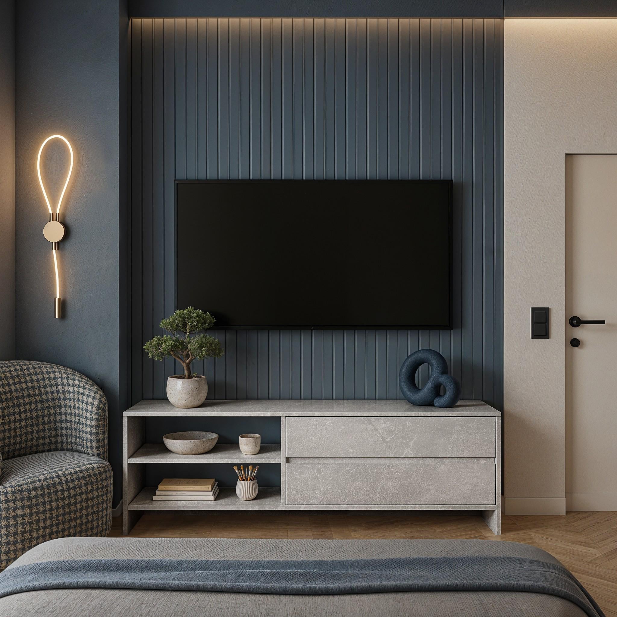 Тумба под телевизор Beskyd 130 1300x352x450 мм Бетон