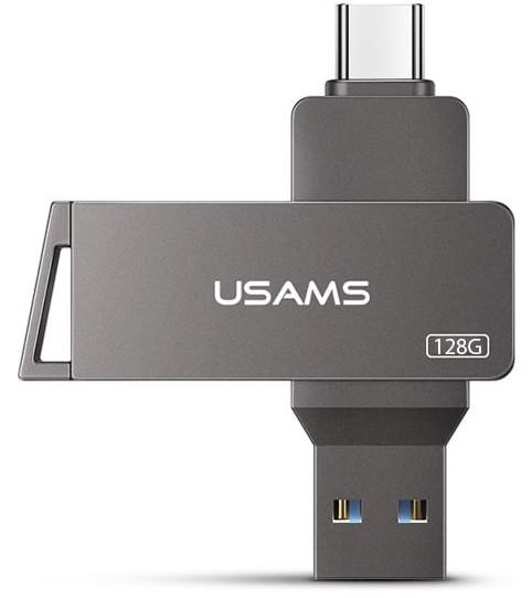 Флешка USAMS US-ZB201 Type-C OTG USB3.0 128 GB Сірий (1433046579)