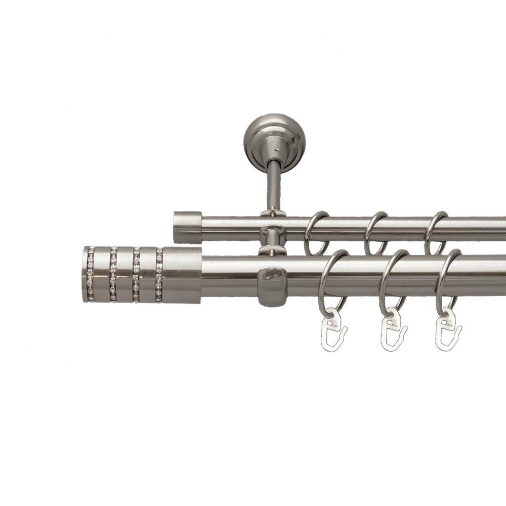 Карниз Orvit Барамелла металевий дворядний відкритий гладка труба кільце металеве 25/16 мм 240 см Нержавіюча сталь (7075297) - фото 1 Карниз Orvit Барамелла металевий дворядний відкритий гладка труба кільце металеве 25/16 мм 240 см Нержавіюча сталь (7075297) - фото 1