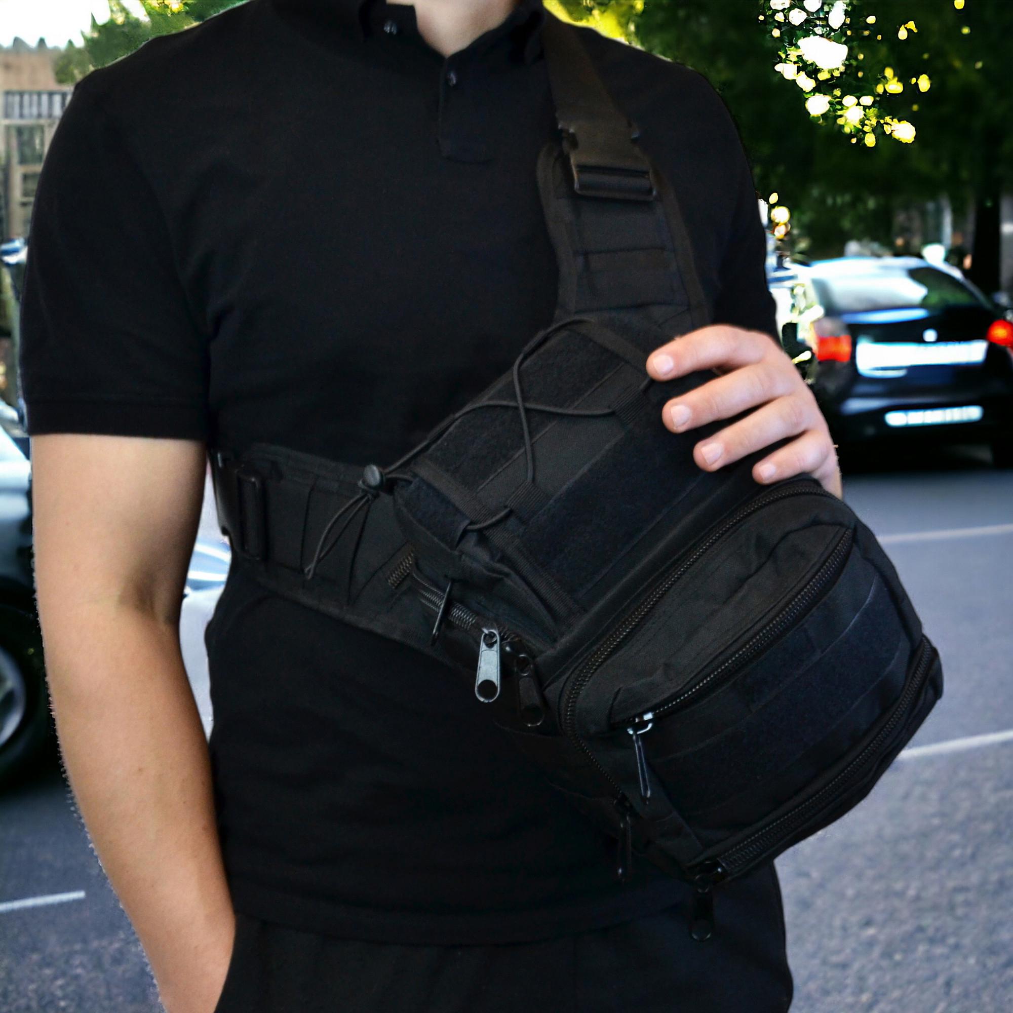 Сумка военная через плечо Черный (457026) - фото 8 Сумка военная через плечо Черный (457026) - фото 8