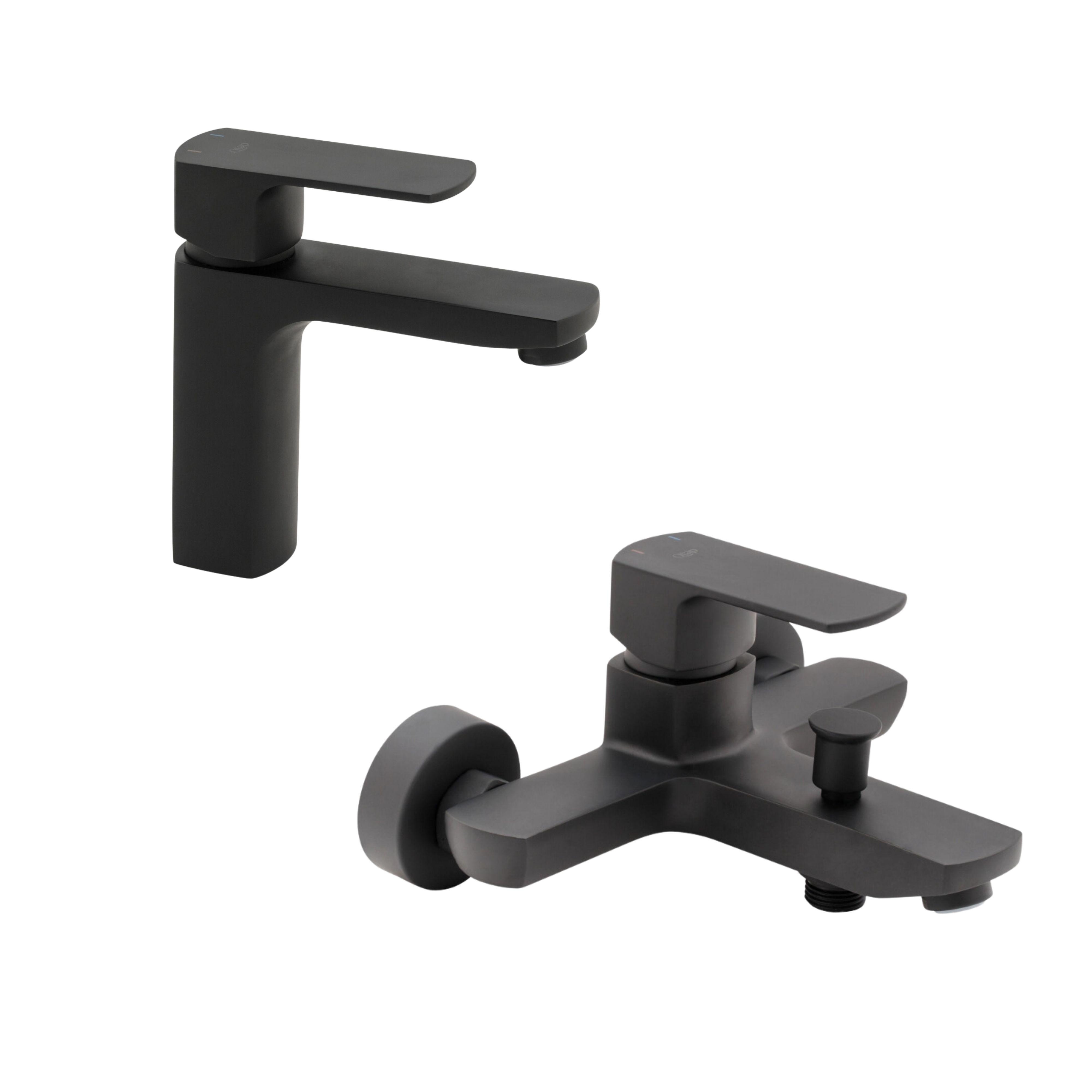 Комплект смесителей для раковины и ванной комнаты Qtap Lipno 2в1 (QTLIPNO1023101CB+QTNH3023101DCB)