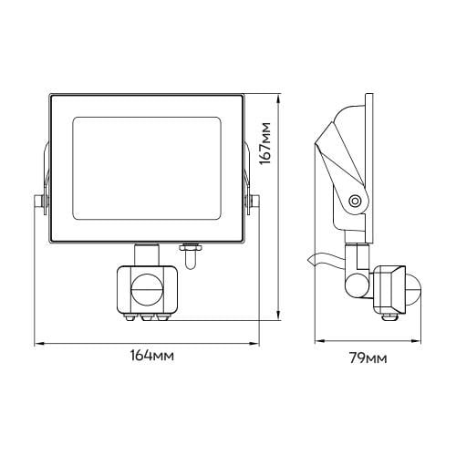 Прожектор світлодіодний ARDERO LL-2030ARD 30 Вт 6500K з датчиком руху Чорний (80023) - фото 3 Прожектор світлодіодний ARDERO LL-2030ARD 30 Вт 6500K з датчиком руху Чорний (80023) - фото 3