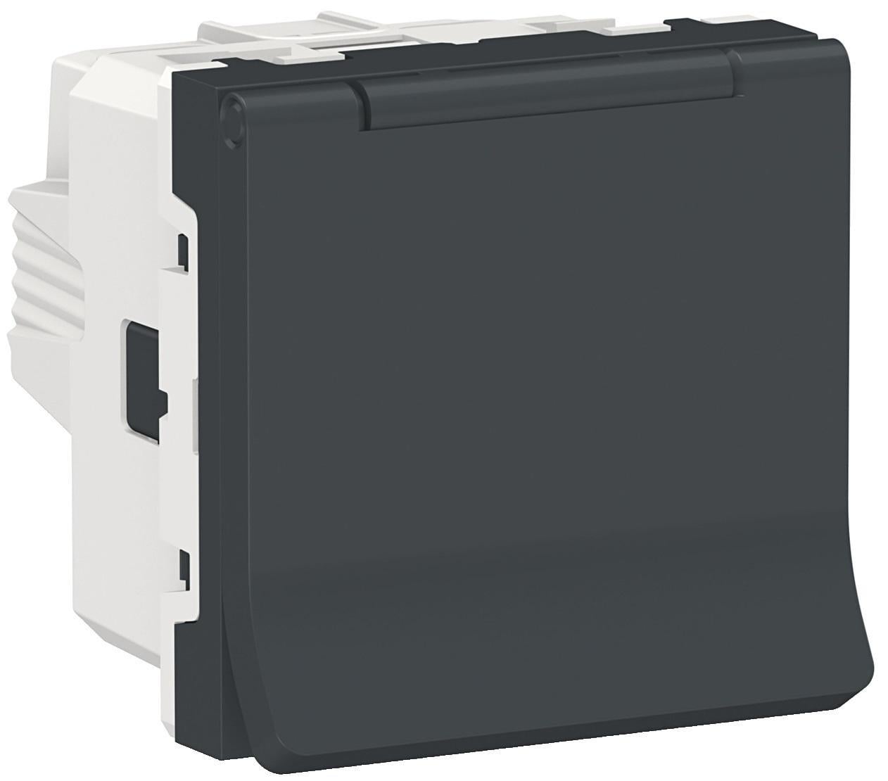 Розетка с клеммами/шторками и крышкой Schneider Electric Unica New 16А Антрацит (NU303754TA) Розетка с клеммами/шторками и крышкой Schneider Electric Unica New 16А Антрацит (NU303754TA)