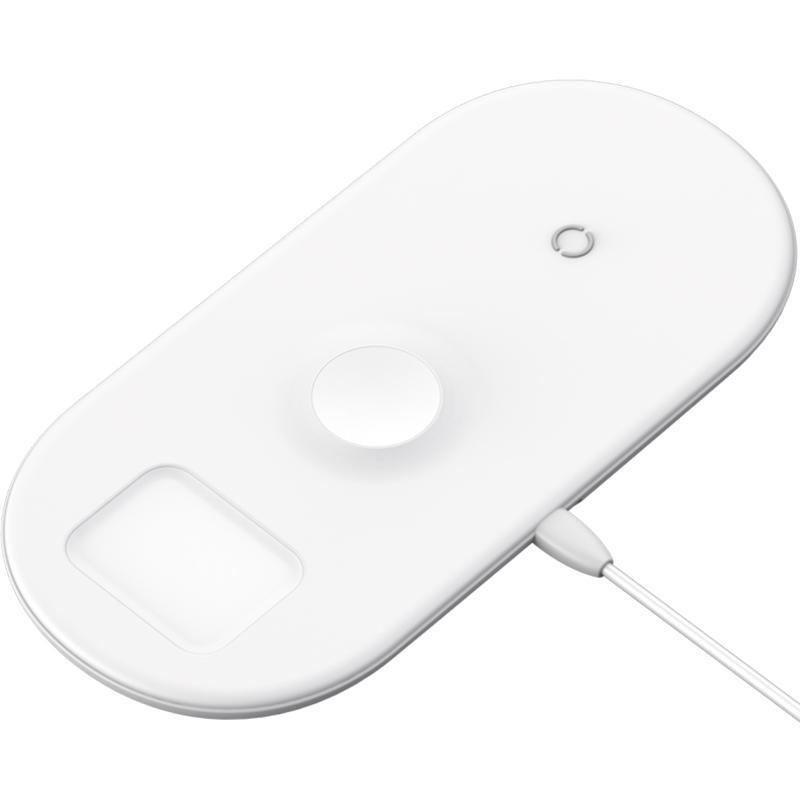 Пристрій бездротовий зарядний Baseus Smart WX3IN1-C02 3в1 Phone/Watch/Pods 18W White