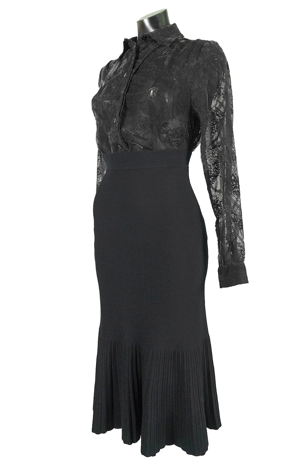 Блузка жіноча Lowett LW-116667-14 з органзи з баскою р. 48 Чорний (17852458) - фото 3 Блузка жіноча Lowett LW-116667-14 з органзи з баскою р. 48 Чорний (17852458) - фото 3