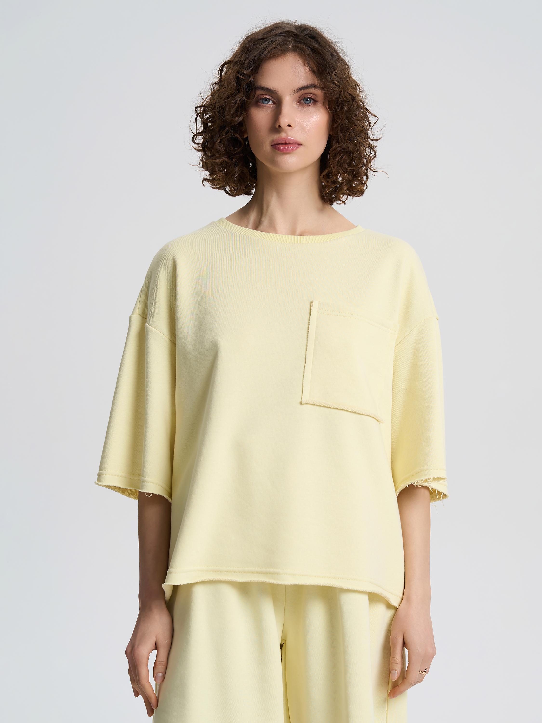 Футболка жіноча щільна з необробленим краєм ROZA 240607 2XL Ніжно-жовтий (4824005717796) - фото 1 Футболка жіноча щільна з необробленим краєм ROZA 240607 2XL Ніжно-жовтий (4824005717796) - фото 1