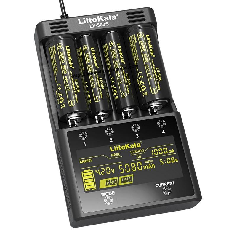 Зарядное устройство для фото- и видеокамер Liitokala Lii-500s 4 канала Ni-Mh/Li-ion 220V/12V Powerbank Test (72170) - фото 1