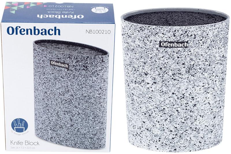 Подставка-колода Ofenbach Snow Marble для кухонных ножей 16х7х22,5 см овальная (NB-100210) - фото 5