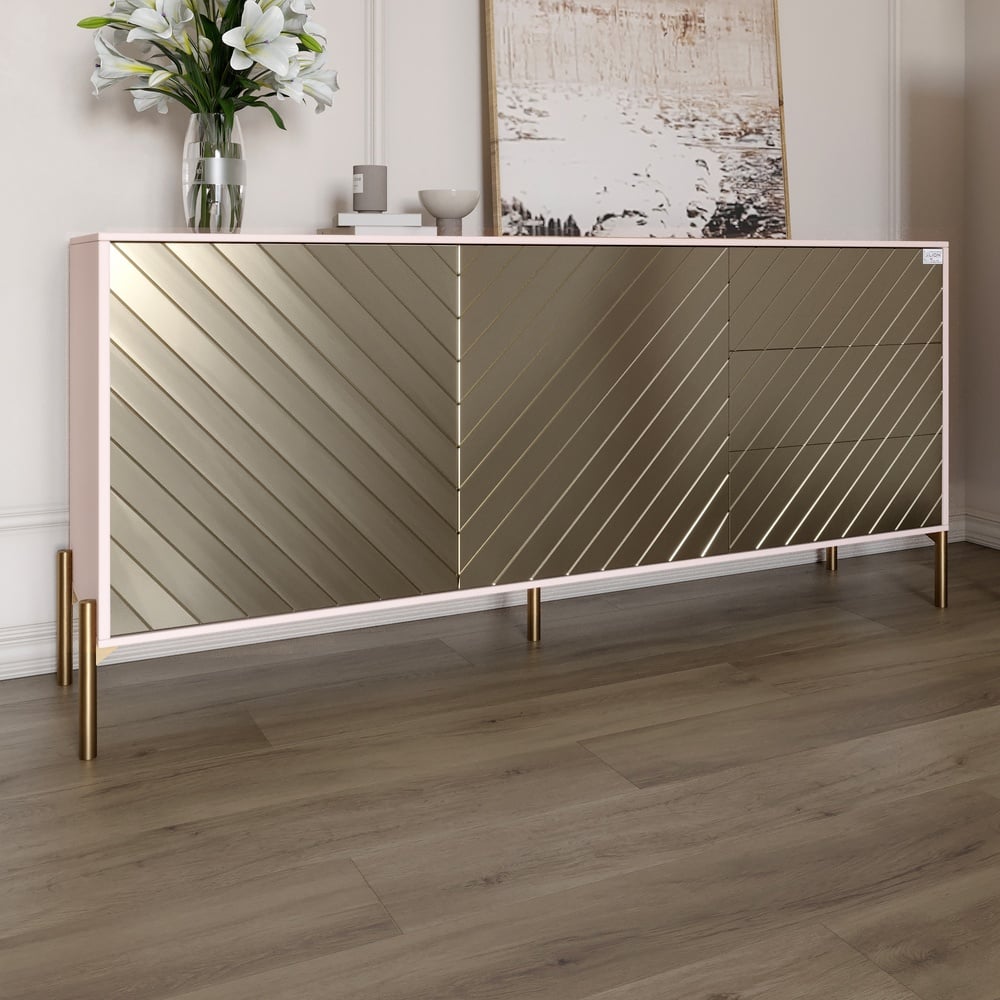 Комод Lion Амарант 158,5x39x77 см Розовый/Перламутровый металлик (LION-041978)