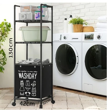 Кошик для зберігання білизни і 2 полиці для побутових приладдя (BW220) - фото 4 Кошик для зберігання білизни і 2 полиці для побутових приладдя (BW220) - фото 4