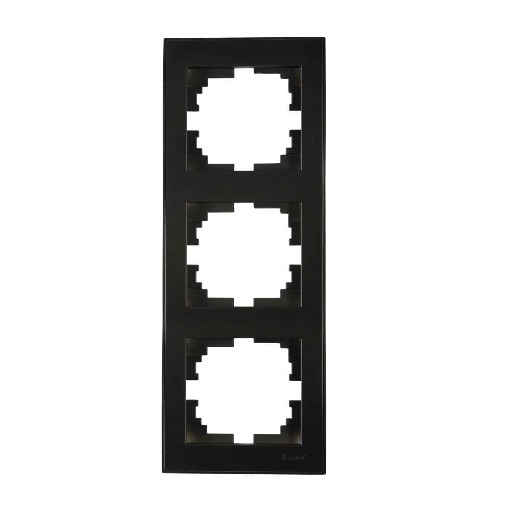 Рамка тримісна Rain вертикальна Антрацит (703-4242-153)