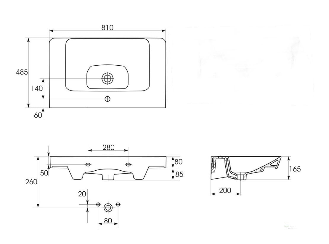 Умывальник мебельный Cersanit Mille 80х48 см (K675-003) - фото 4 Умывальник мебельный Cersanit Mille 80х48 см (K675-003) - фото 4