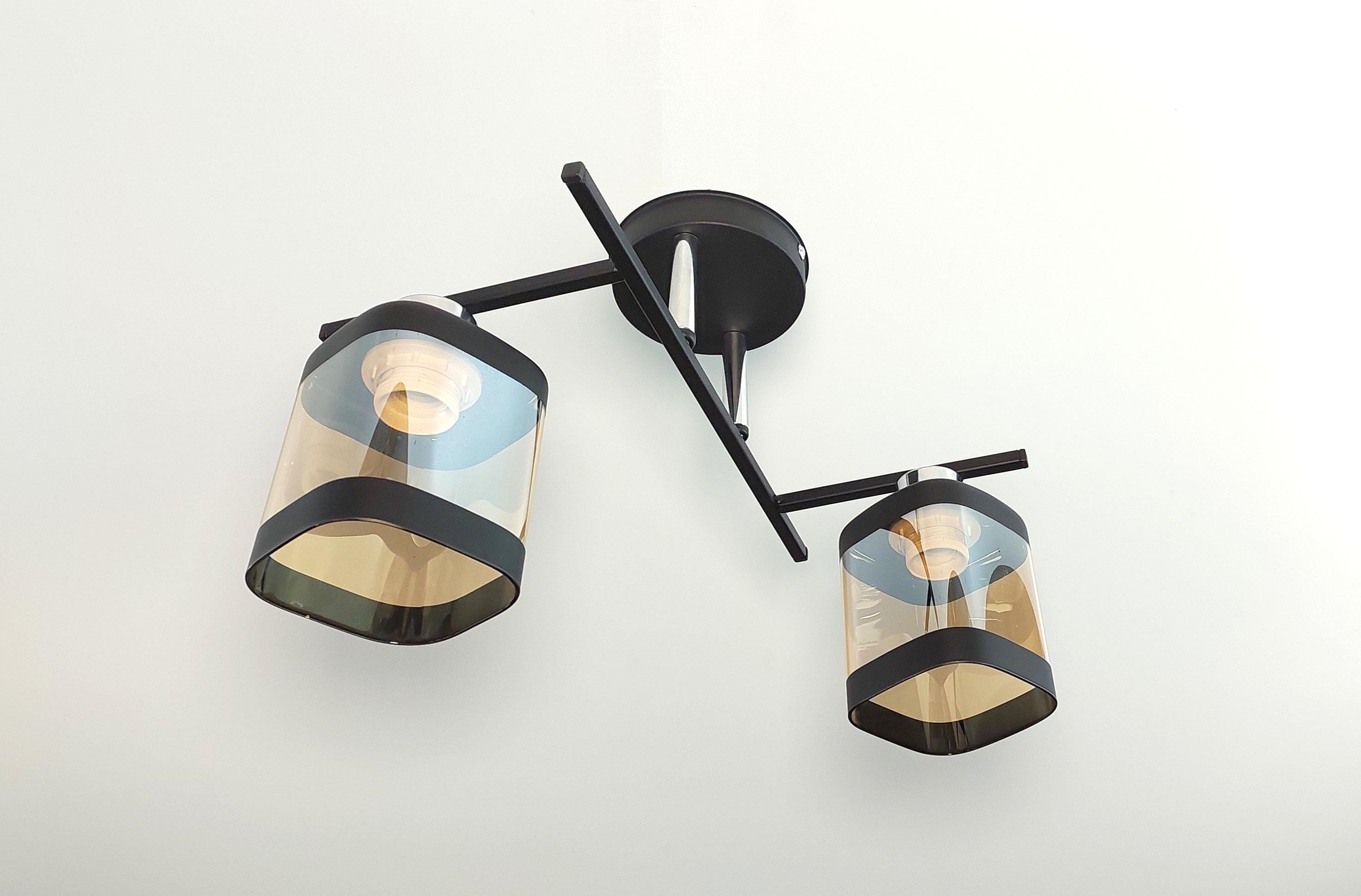 Люстра потолочная Лофт 3282/2 на 2 плафона металлическая Черный