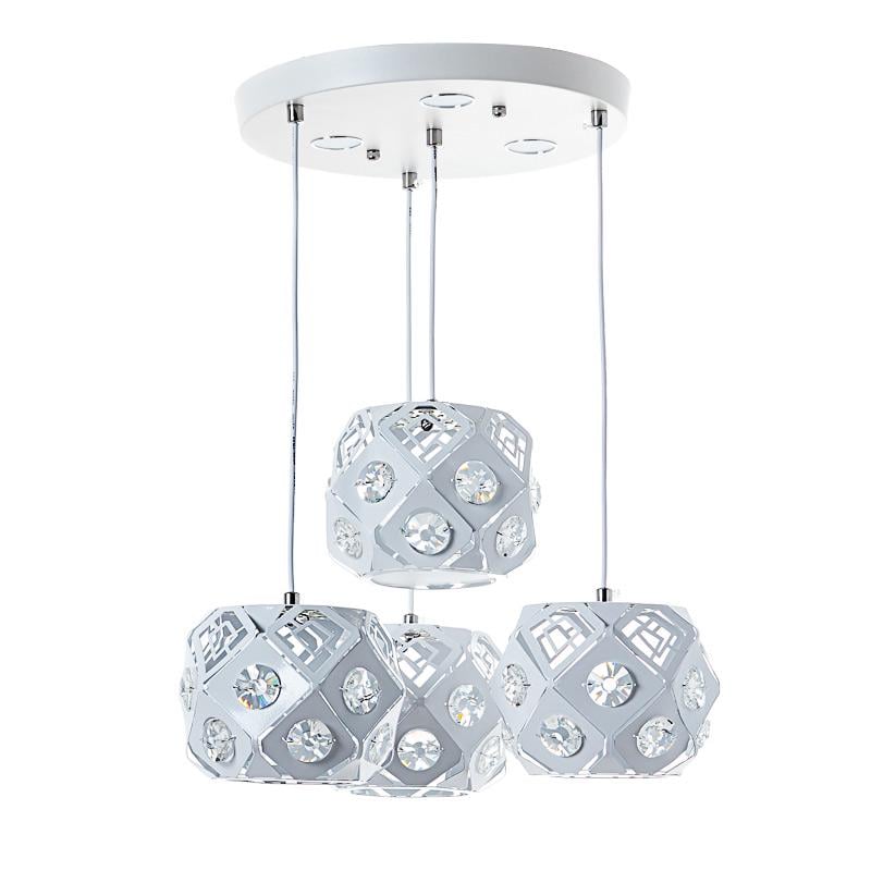 Люстра подвесная светодиодная LED Light House ES-15468/4 WH с пультом на четыре плафона Белый