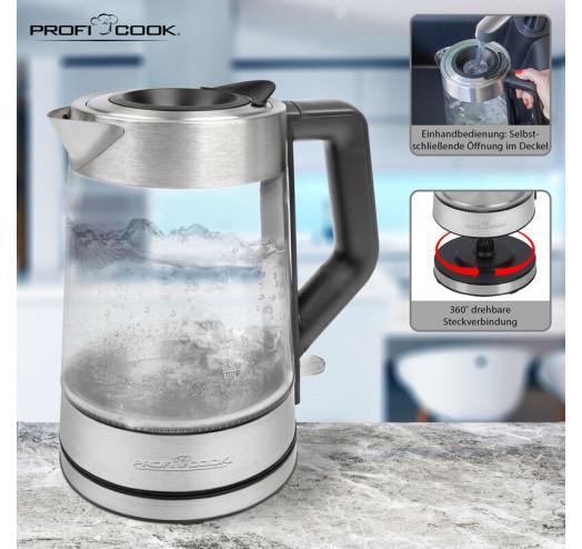 Електричний скляний ProfiCook PC-WKS 1190 G з підсвіткою (12062817) - фото 3 Електричний скляний ProfiCook PC-WKS 1190 G з підсвіткою (12062817) - фото 3