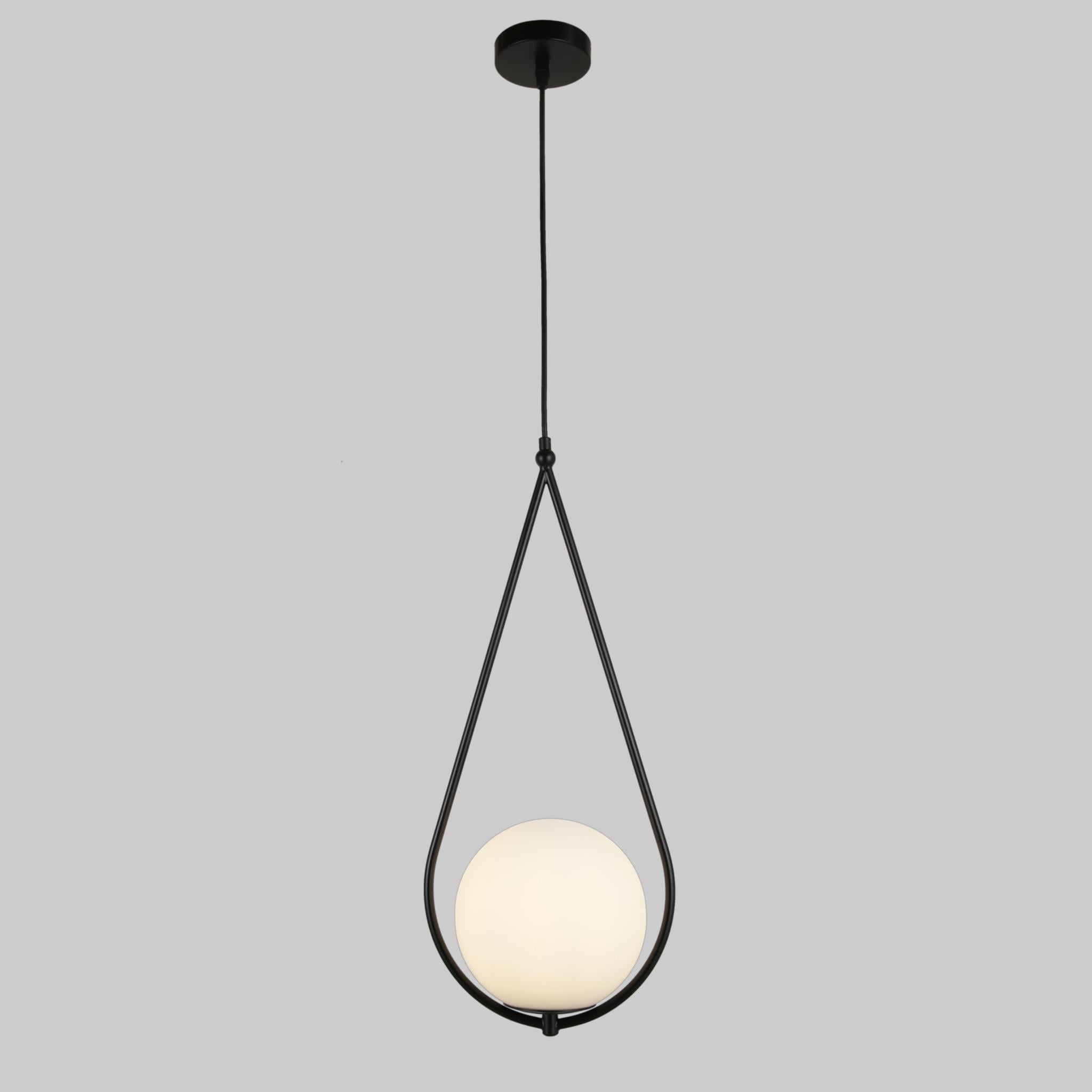 Люстра Droplet с белым шаром 18 см Черный