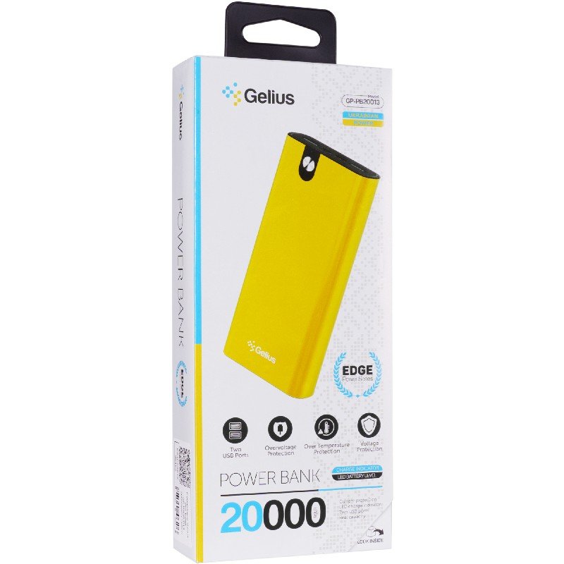 Павербанк Gelius Edge GP-PB20-013 20000 mAh Yellow (66232) - фото 2