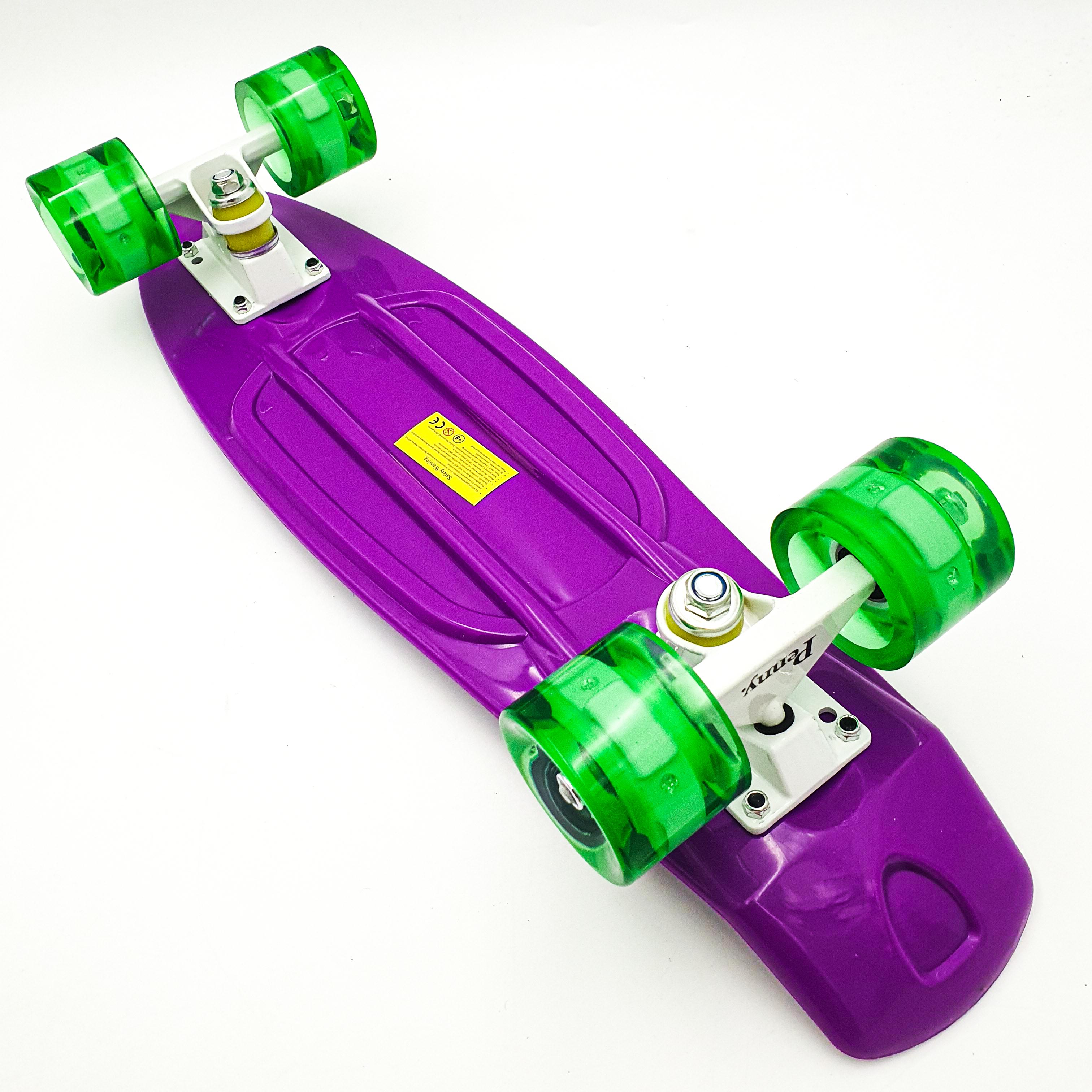 Пенни борд Penny Board Pastel Series 55х15 см ABEC 7 светящиеся колеса Фиолетовый (b09e2008) - фото 4