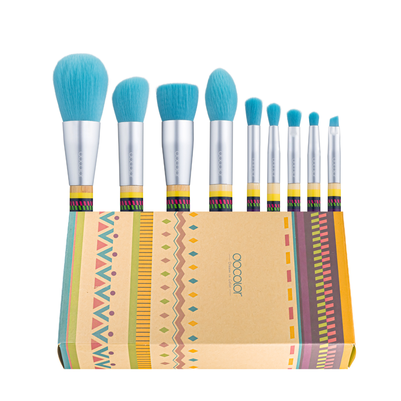 Набор кистей для макияжа Docolor Boho Bamboo Brush Set Р0906 9 шт.