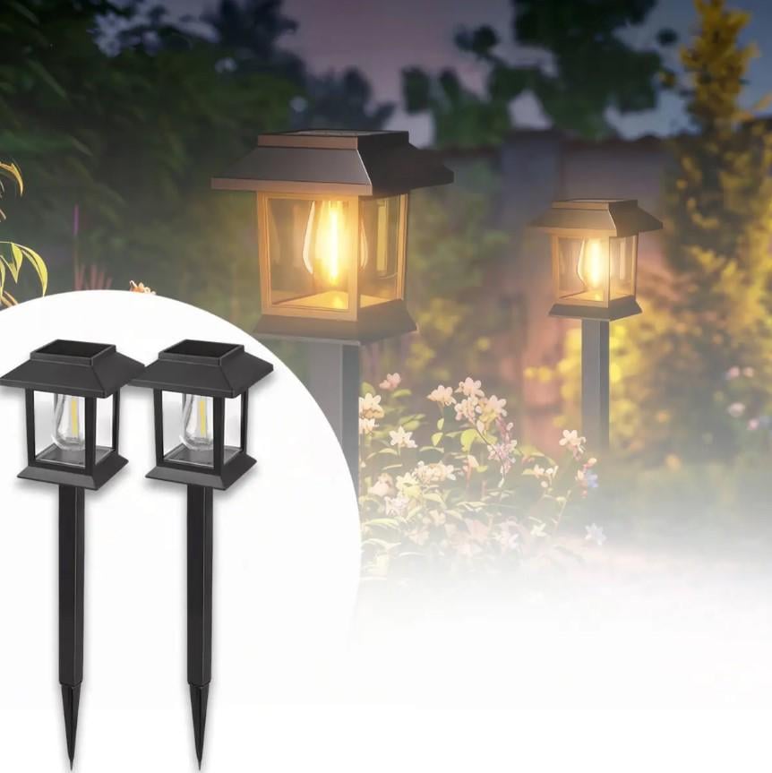 Набор фонарей на солнечной батарее Дом садовый 2 шт. 37 см Теплый белый (MX-00009018) - фото 2 Набор фонарей на солнечной батарее Дом садовый 2 шт. 37 см Теплый белый (MX-00009018) - фото 2