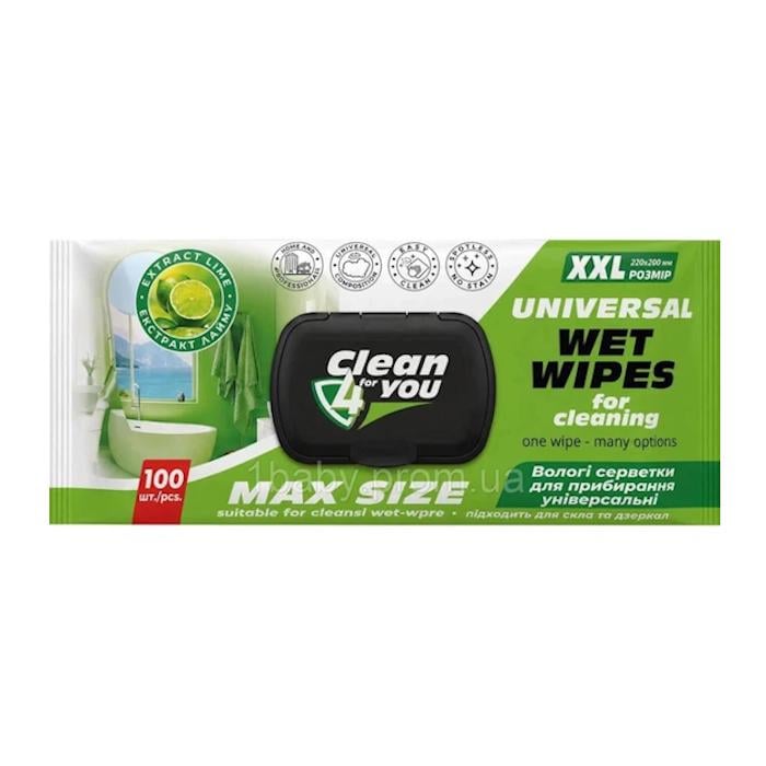 Салфетки влажные для уборки Clean4You 100 шт/7 уп. (7501)