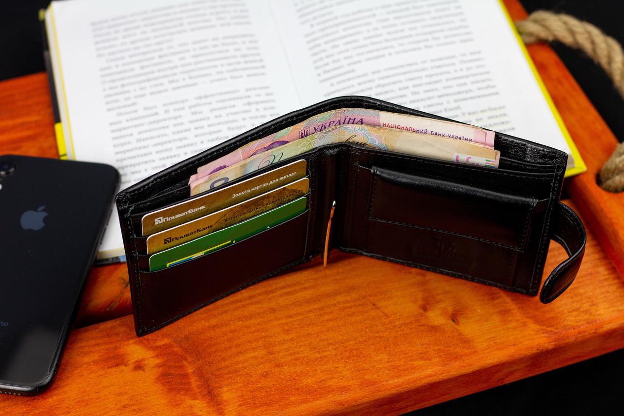 Портмоне мужское Marco Coverna кожаное с зажимом для денег Черный (MC-2006H-1) - фото 9