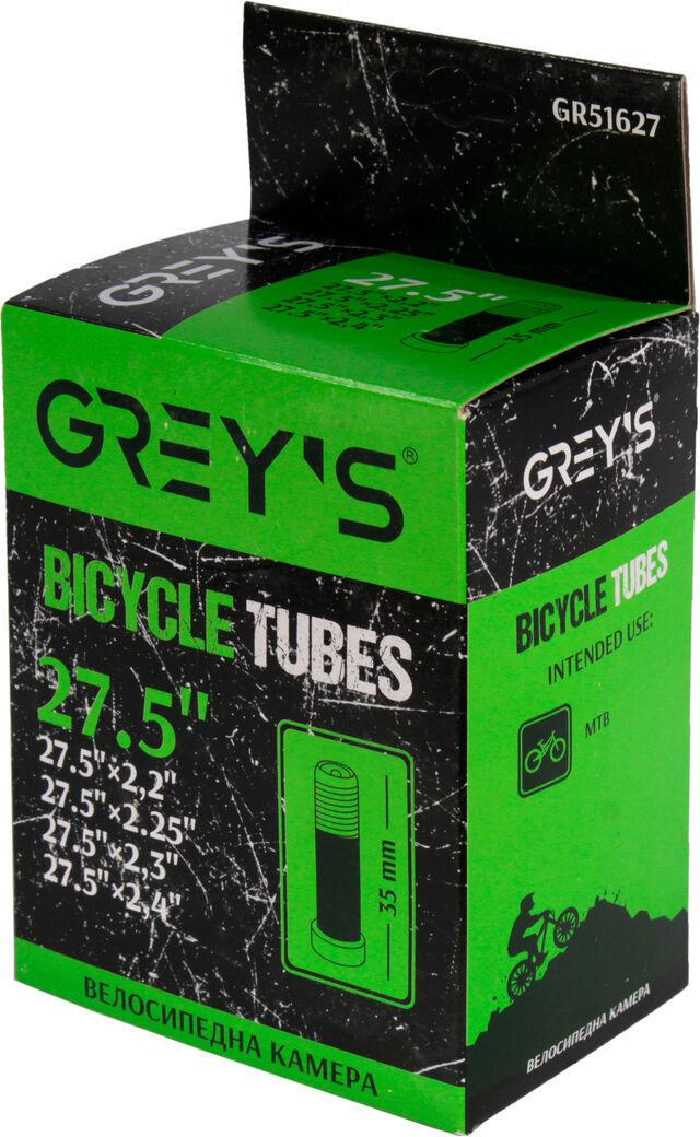 Велокамера GREY'S R-27,5 AV вентиль 27,5х2,2-2,4 35 мм (GR51627)