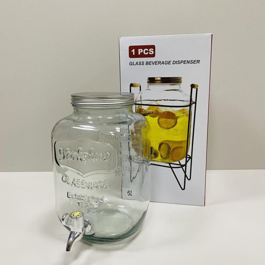 Лимонадник скляний S&T з металевою кришкою на підставці для напоїв 5 л (4434) - фото 4 Лимонадник скляний S&T з металевою кришкою на підставці для напоїв 5 л (4434) - фото 4