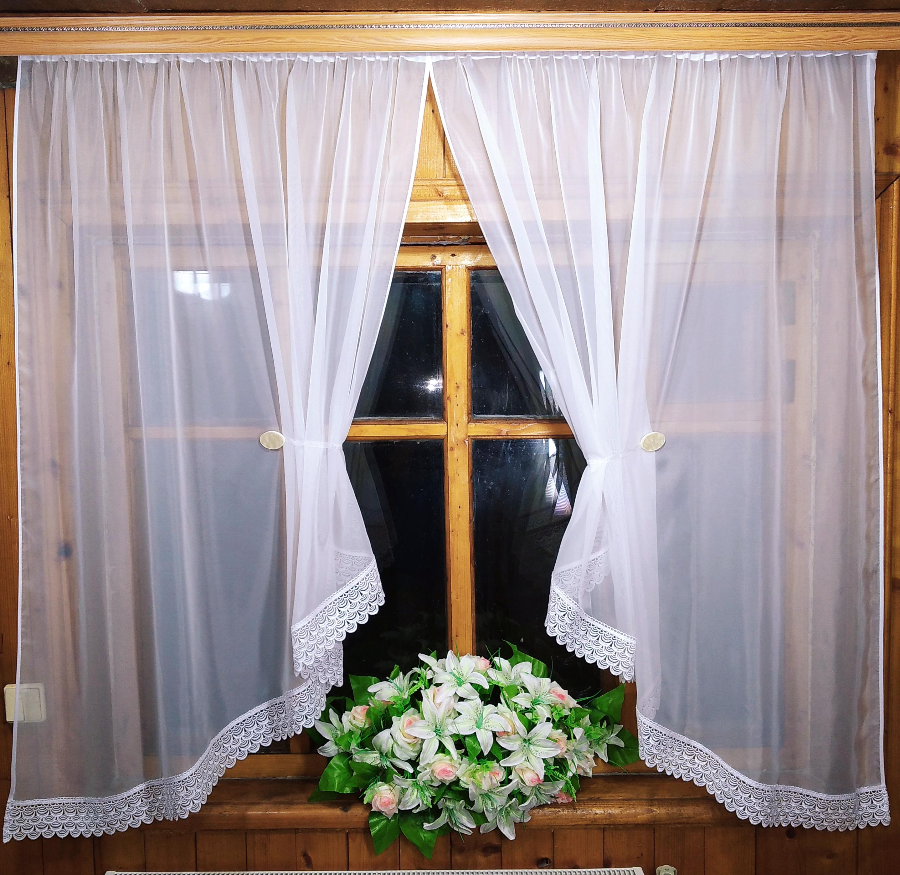 Занавеска короткая арка Летиция кружево волна с розрезом Белый (1251458447) - фото 2