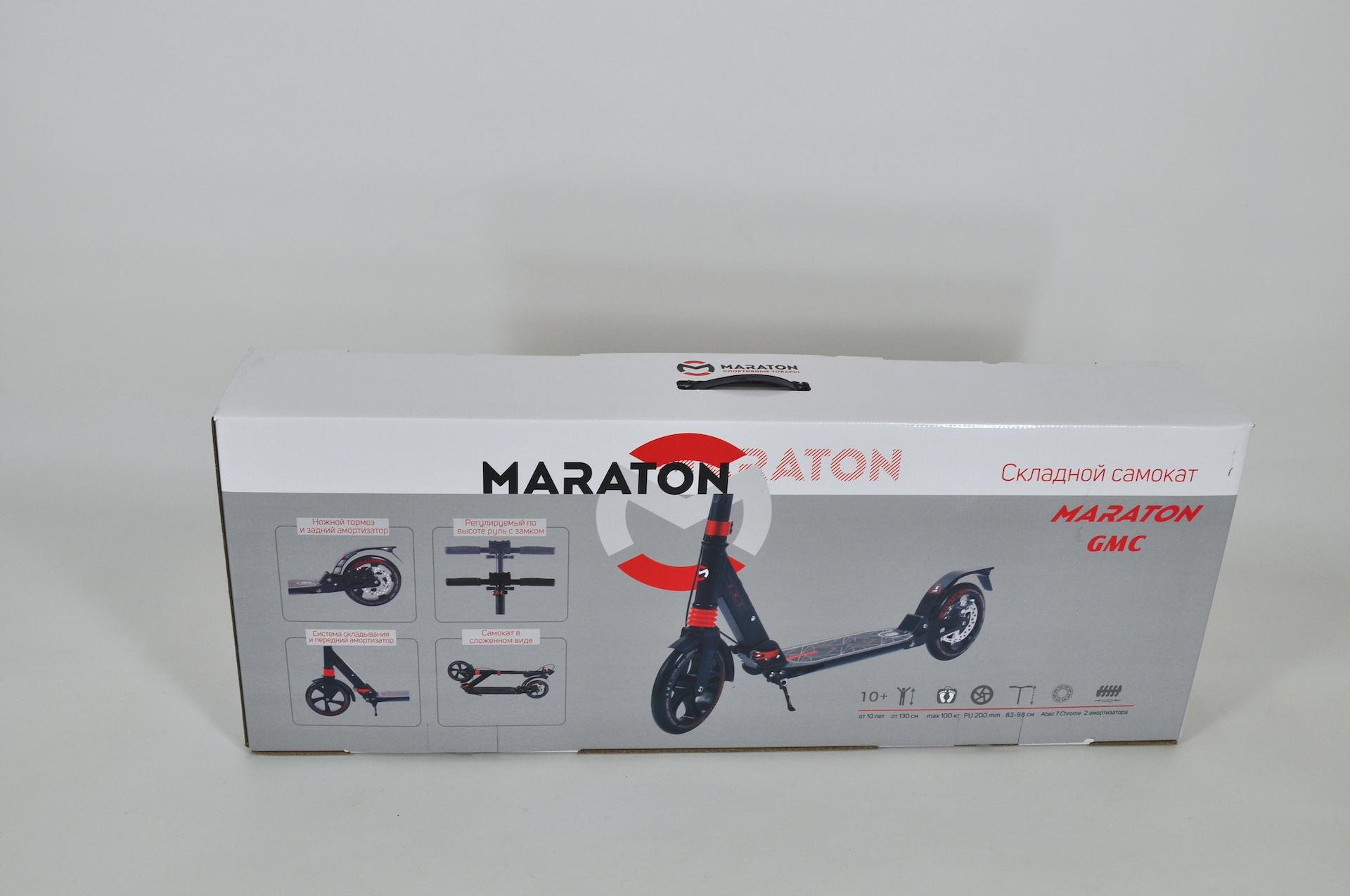 Самокат Maraton GMC з дисковим гальмом та амортизаторами/ремінь Зелений - фото 19