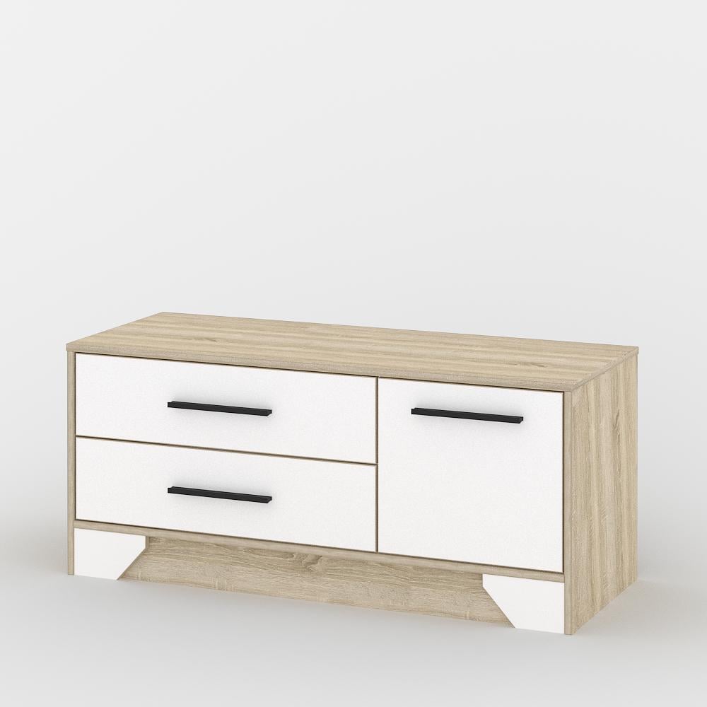 Комод Тіса-меблі Комод-108 112,8x50x40 см Дуб сонома/Білий