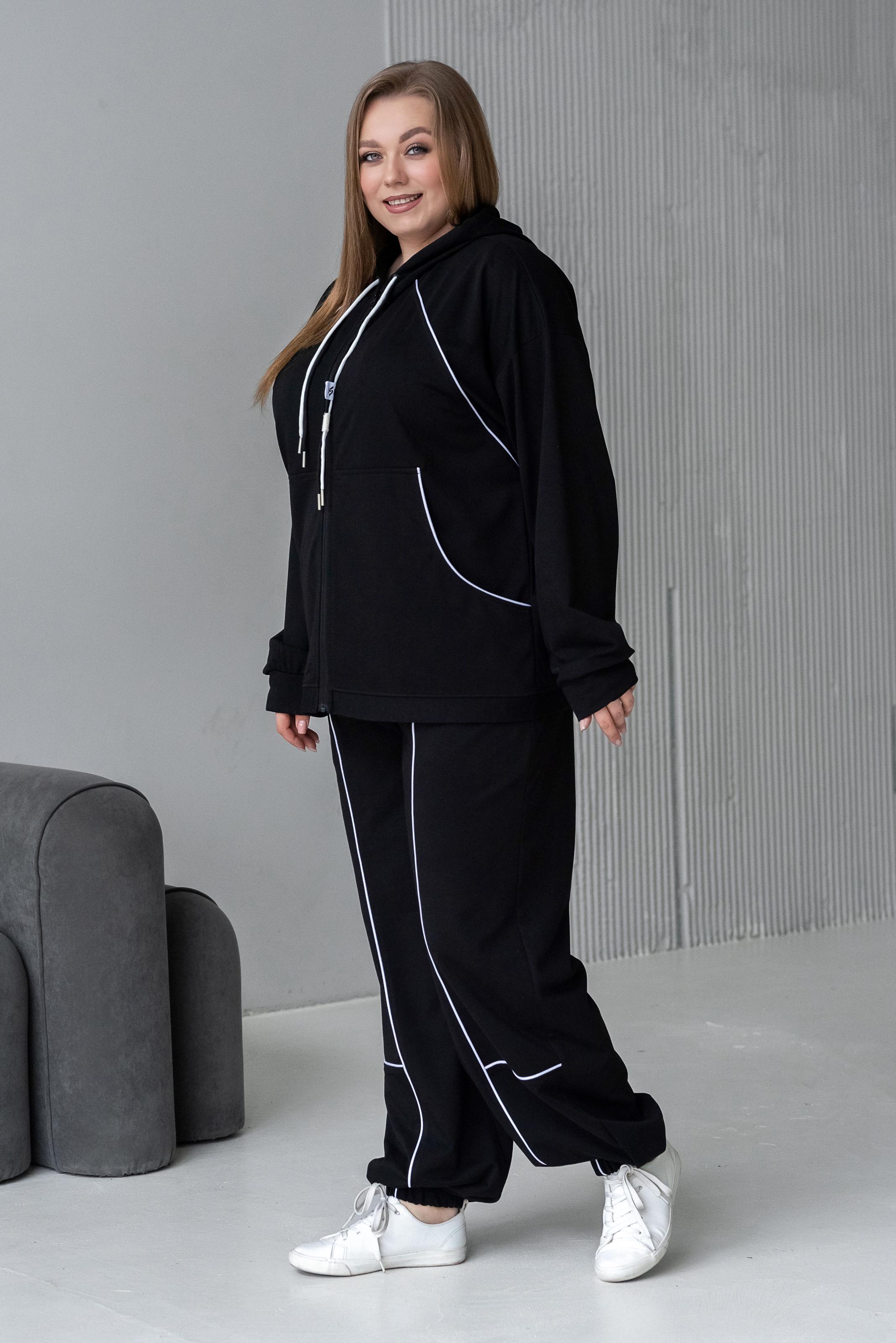 Спортивный костюм женский Тэч р. 64 Черный - фото 3 Спортивный костюм женский Тэч р. 64 Черный - фото 3