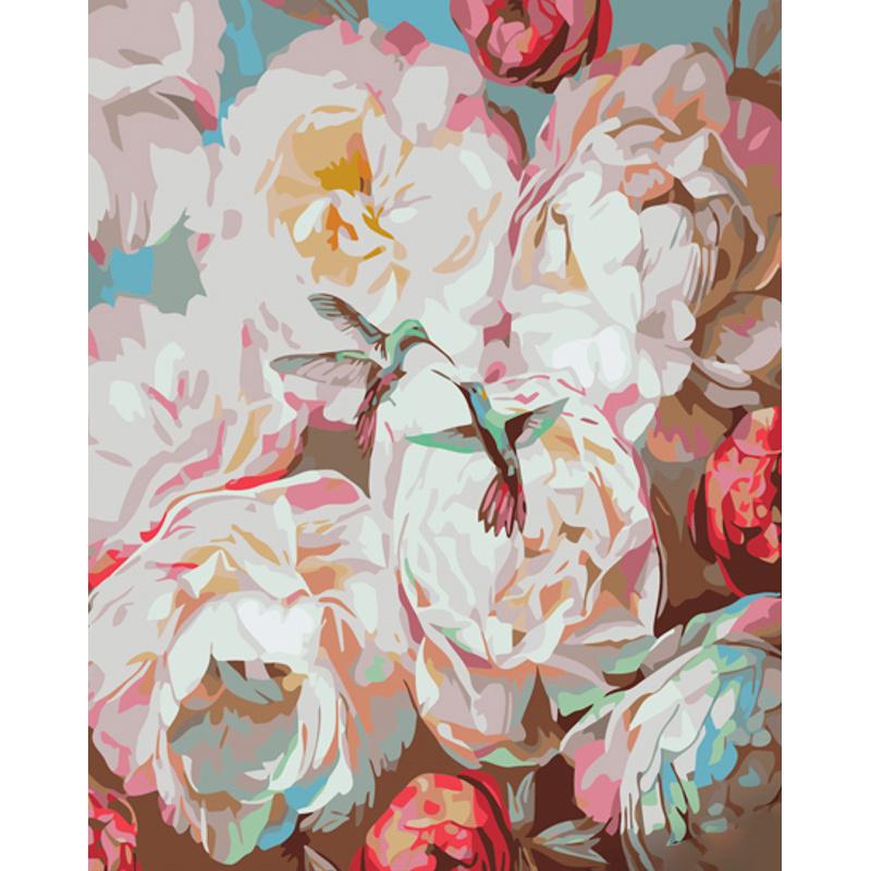 Картина по номерам Strateg Премиум Нежность пионов 40x50 см (GS1113)