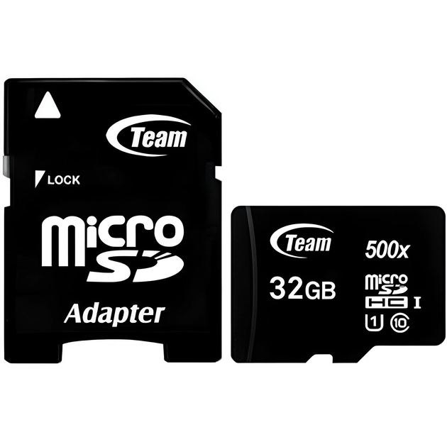 Карта памяти Team Group microSDHC 32 Гб UHS-I Class 10 с SD-адаптером скорость чтения до 100 МБ/с запись до 20 МБ/с (TUSDH32GCL10U03) - фото 2 Карта памяти Team Group microSDHC 32 Гб UHS-I Class 10 с SD-адаптером скорость чтения до 100 МБ/с запись до 20 МБ/с (TUSDH32GCL10U03) - фото 2