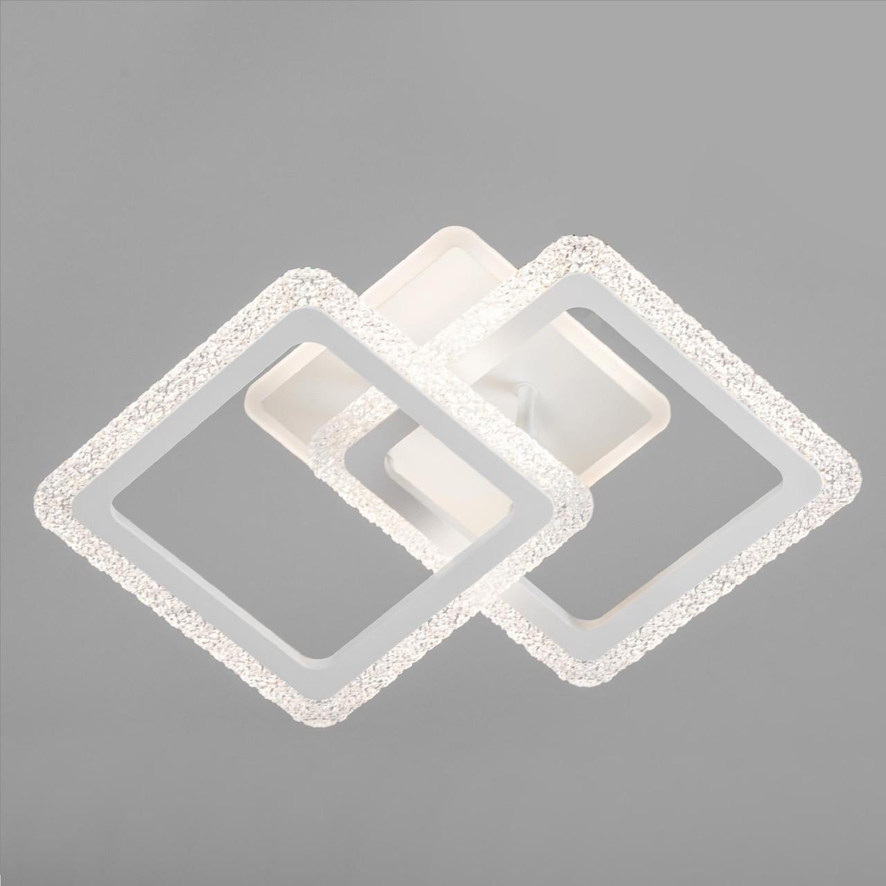 Люстра светодиодная Svet 70W на два квадратных плафона 3000-6500К с подсветкой Белый (SC-3126/2C WT)