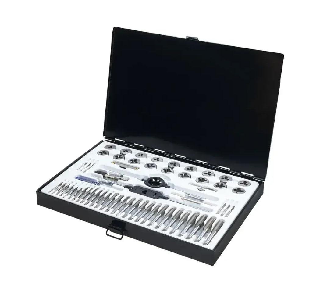 Набор метрических/дюймовых метчиков и плашек Scheppach SCH-M058-1 в металлическом кейсе 58 шт. М2-М12 (SCH-M058-1) - фото 5