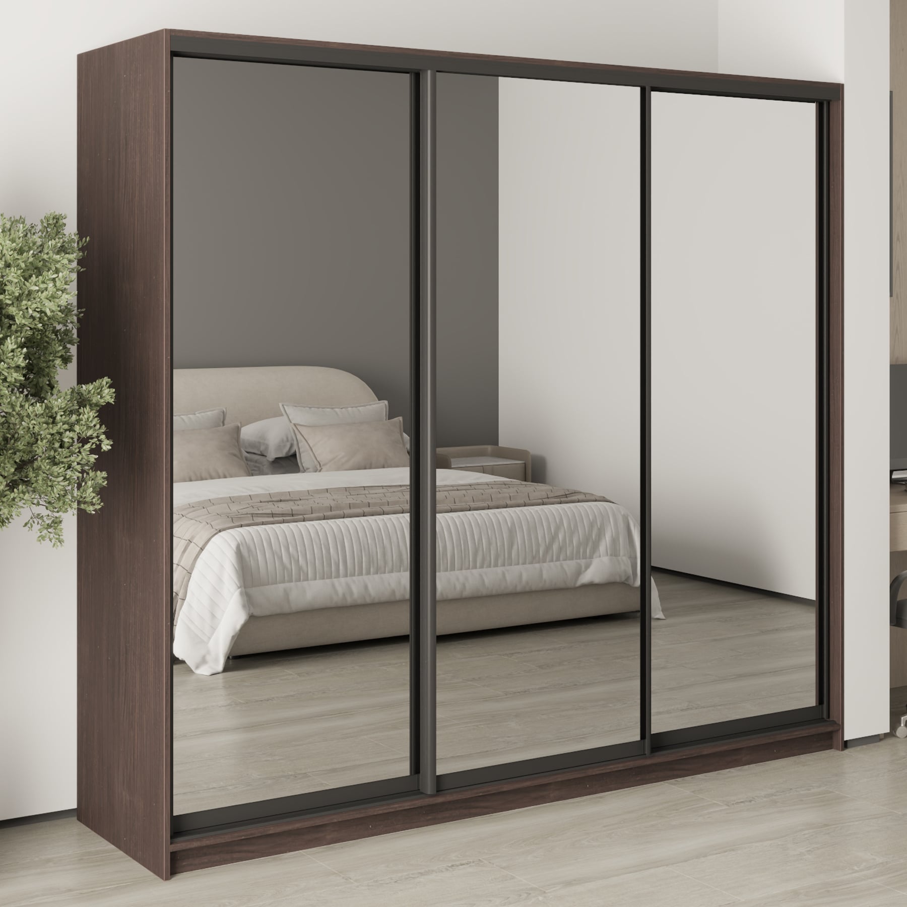 Шкаф-купе трехдверный Mebel Star Комбо BG MBS-9353 230х45х210 см Дуб ристрето (1009342)
