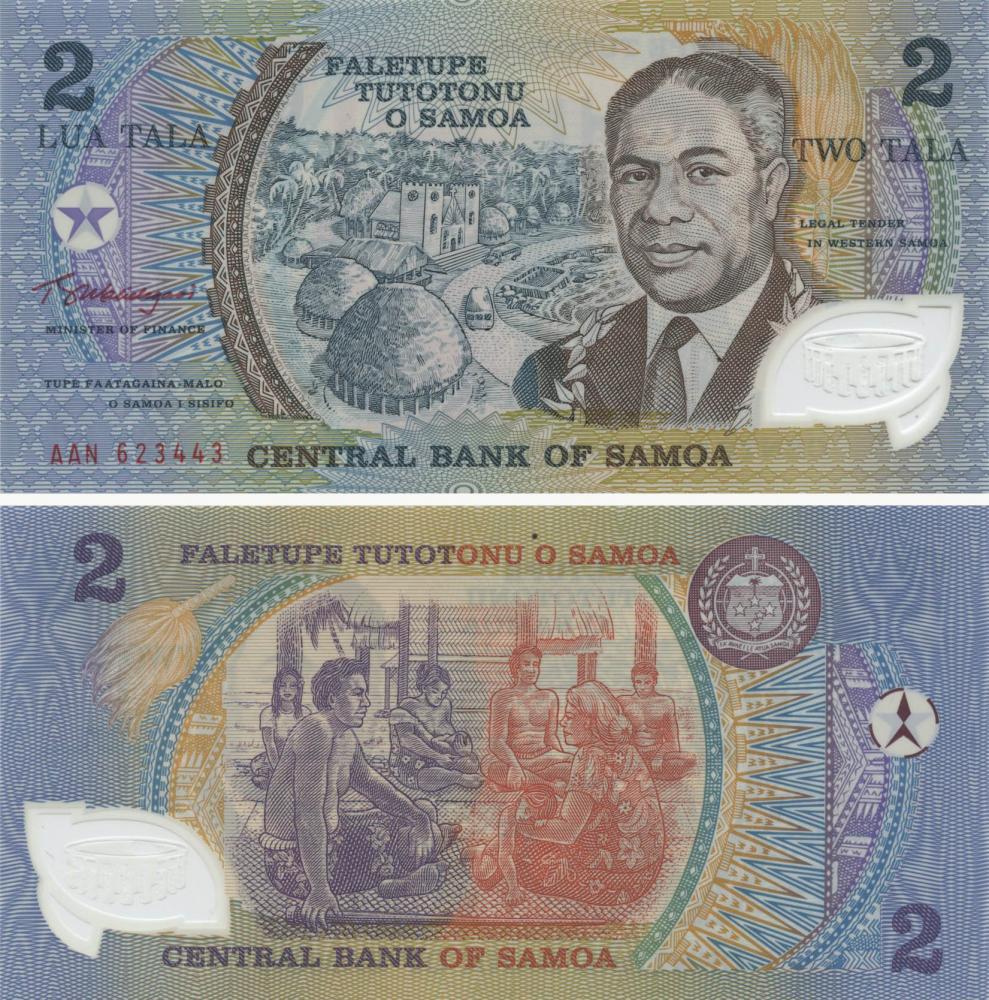 Коллекционная банкнота Самоа 2 тала 1990 UNC P31 (Б10150)