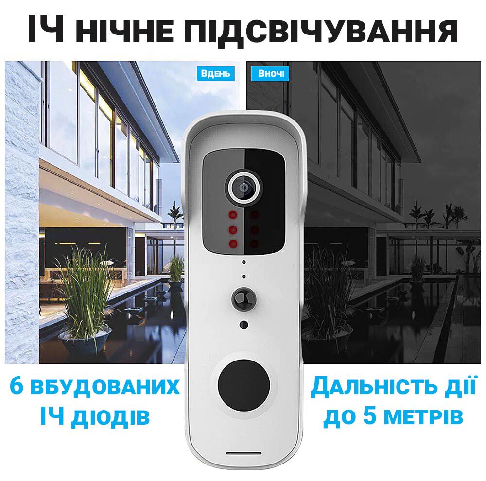 Умный WiFi дверной видеодомофон USmart VDB-01w с датчиком движения Tuya Белый - фото 8 Умный WiFi дверной видеодомофон USmart VDB-01w с датчиком движения Tuya Белый - фото 8
