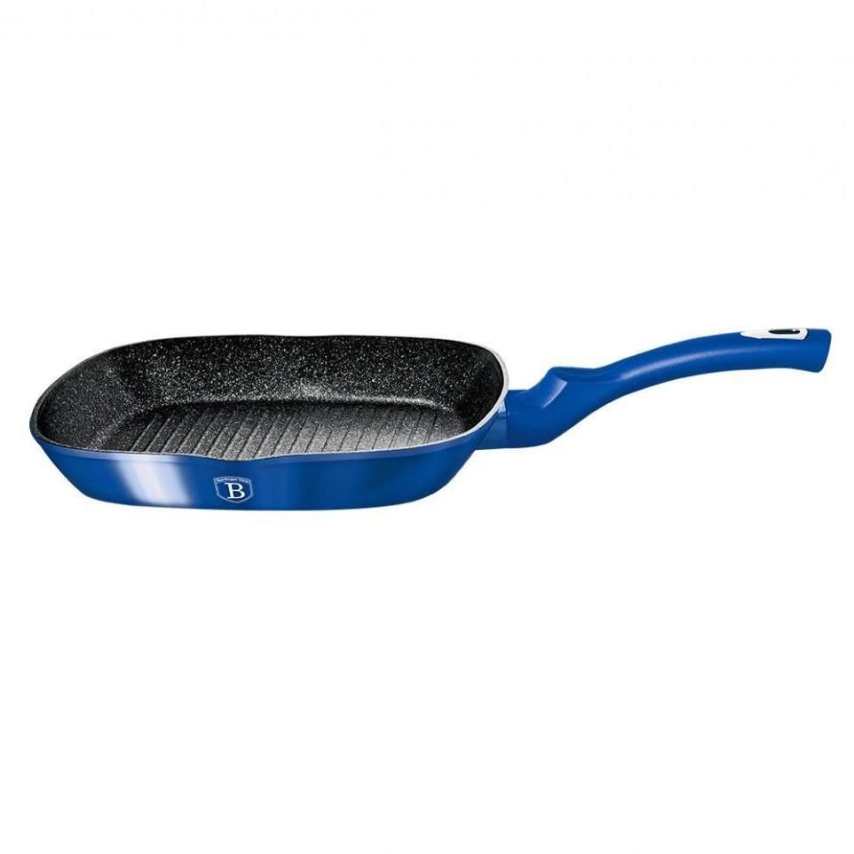Гриль-сковорода ROYAL BLUE з нескользящей ручкою 28х28х4, 1 см Синій (1649N-BH)