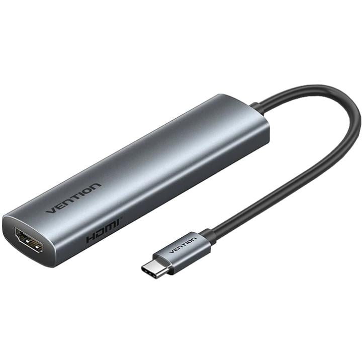 USB-хаб Vention USB3.0 Type-C to HDMI/USB 3.0/USB 2,0/Type-C 2,0/PD 100W 5в1 Grey (TGLHB)