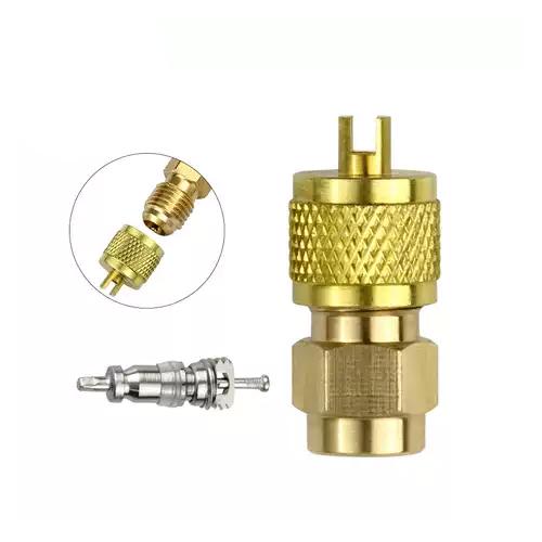 Фтористий перехідник з голчастим клапаном типу Шредер латунь 30 мм (927190) - фото 2