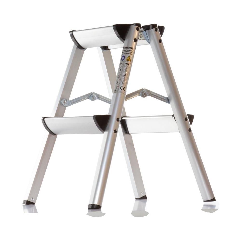 Стремянка алюминиевая Mar-Pol M85590 2 ступени/двухсторонняя - фото 3 Стремянка алюминиевая Mar-Pol M85590 2 ступени/двухсторонняя - фото 3
