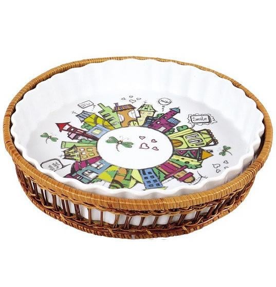 Форма для выпечки Kamille City в плетеной корзине 2,1 л (3236319)
