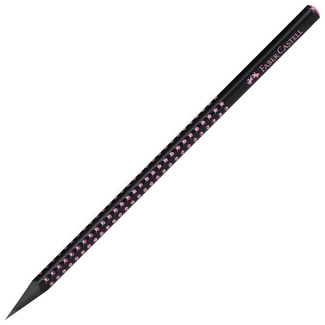 Карандаш чернографитный Faber-Castell GRIP SPARKLE B Midnight Rose (118258)
