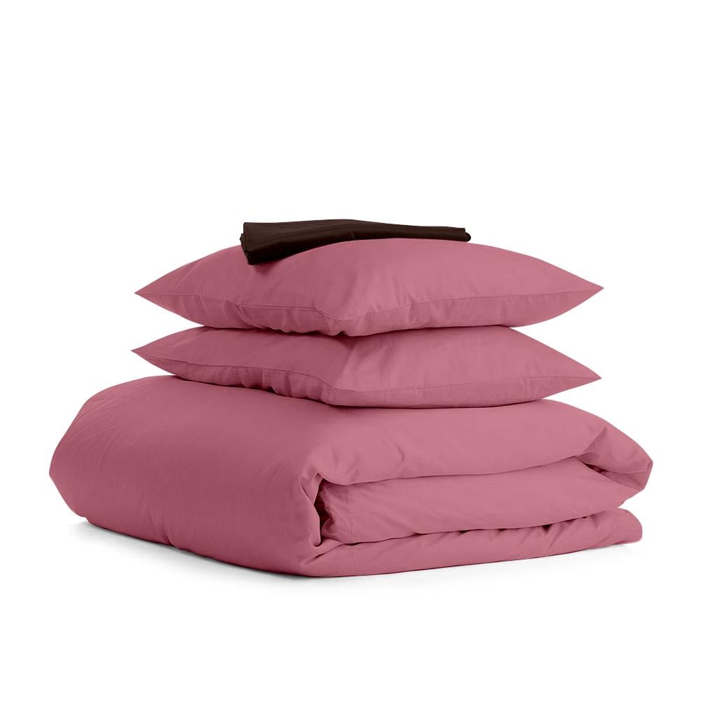 Комплект евро постельного белья Cosas Satin Pudra Chocolate-S 200х220 см (4822054072774)