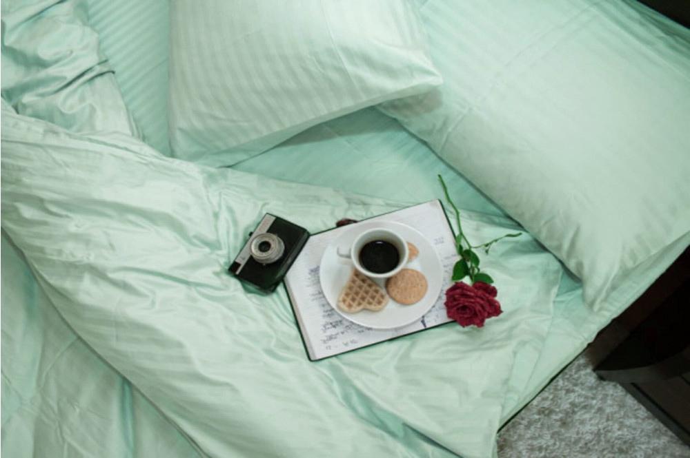 Комплект постельного белья на резинке Stripe LUX 1/1 см семейный/наволочки 50х70/70х70 см Light Mint (3935) - фото 2 Комплект постельного белья на резинке Stripe LUX 1/1 см семейный/наволочки 50х70/70х70 см Light Mint (3935) - фото 2