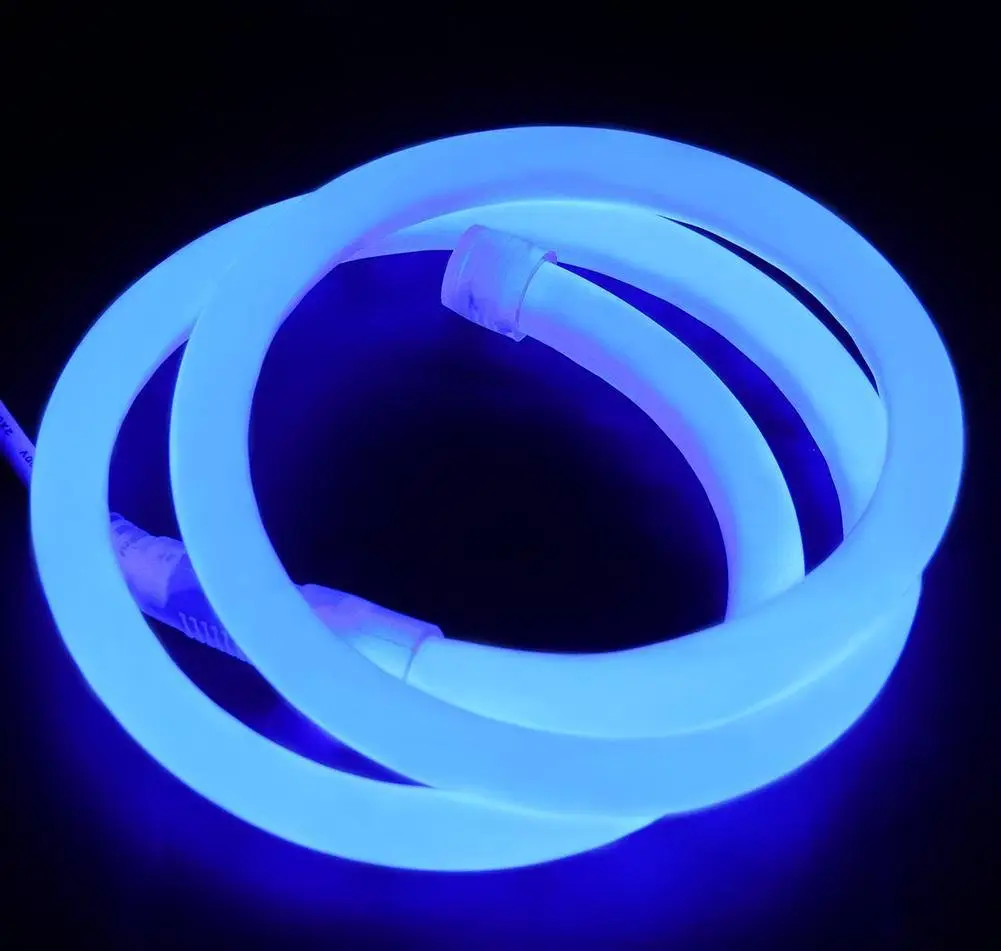 Лента LED Prolum D15 220V Series RN PRO круглая неоновая Синий