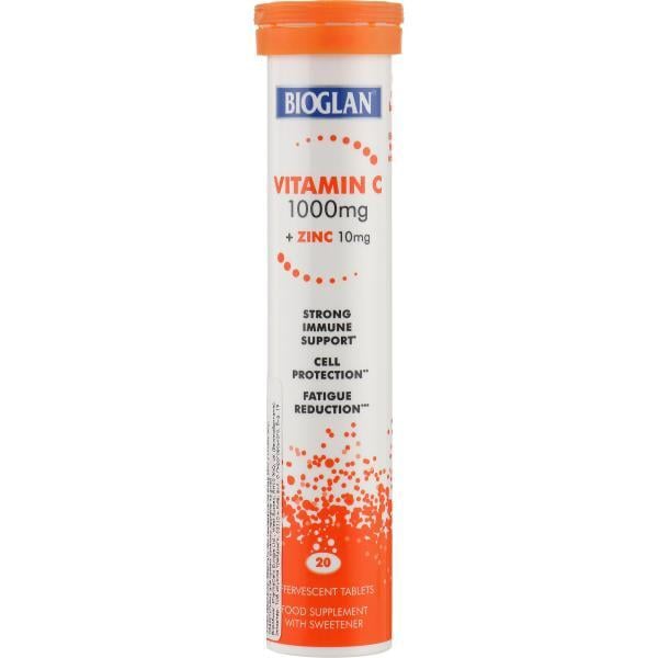 Витамин С для повышения иммунитета Bioglan Vitamin C + Zinc 20 effervescent табл. (000020502)